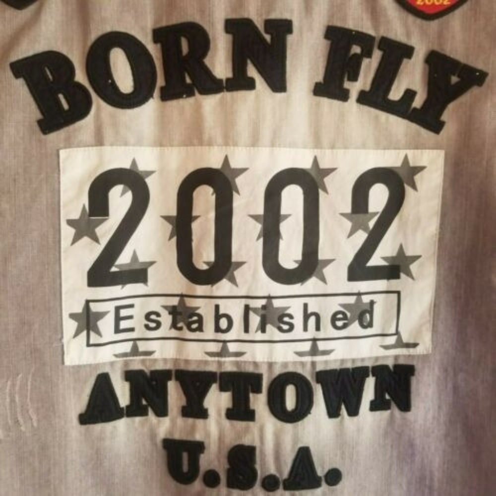 Born Fly Anytown USA Gray Vest Shirt Size M